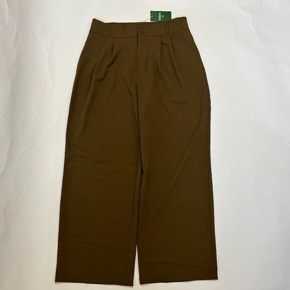 HALARA Pants - Halara Pants Play It My Way Pull On Elastic Waist Brown Size L Petite Wide leg